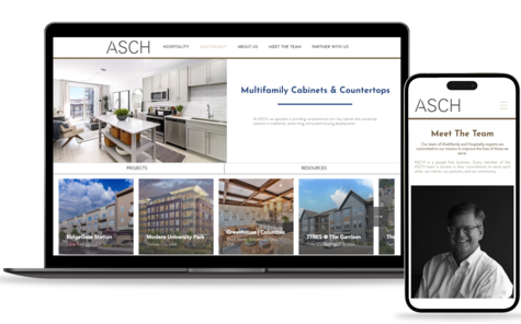 website design for ASCH showing desktop and mobile views