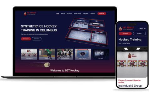 sgt hockey website on desktop and mobile