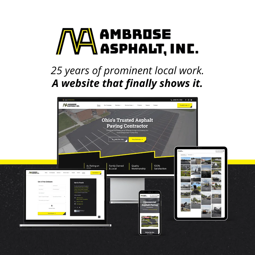 Ambrose Asphalt: 25 years of prominent local work, finally shown off by a website that matches